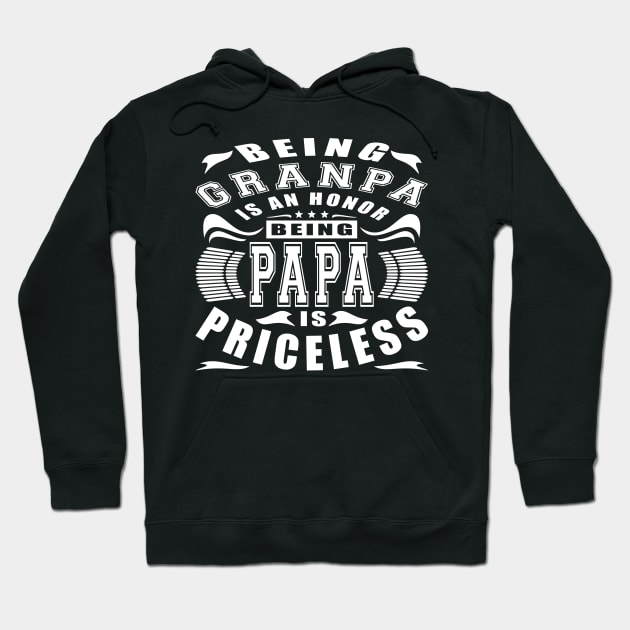 Being Grandpa Is An Honor White Text Typography Hoodie by JaussZ